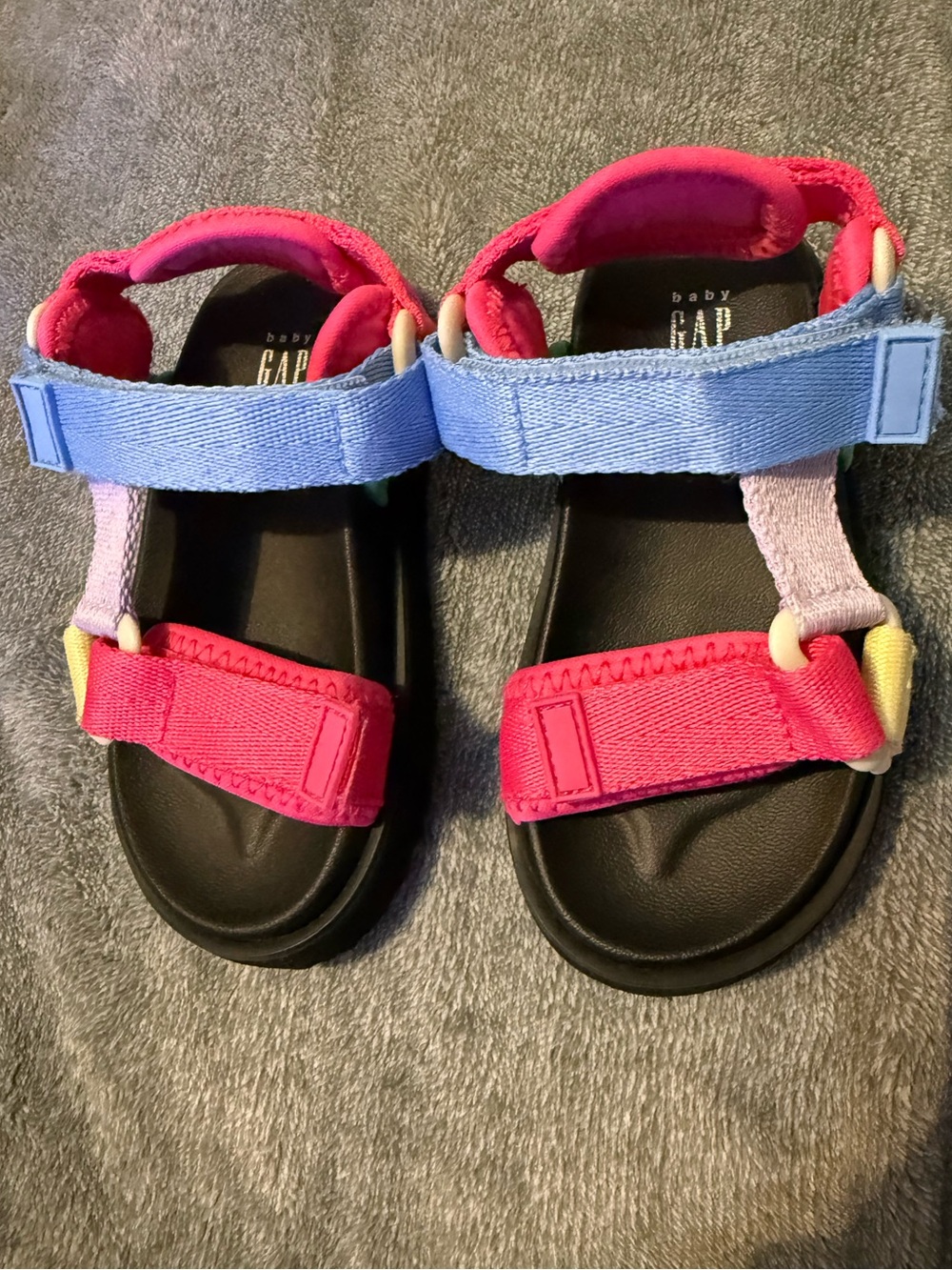 Baby GAP Colorblock Hook-and-Loop Sandals - Pink, Blue & Yellow